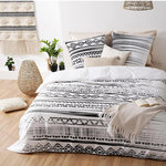 ATMOSPHERA Parure de Lit 3 Pièces  Ethnik  260x240cm Noir & Blanc