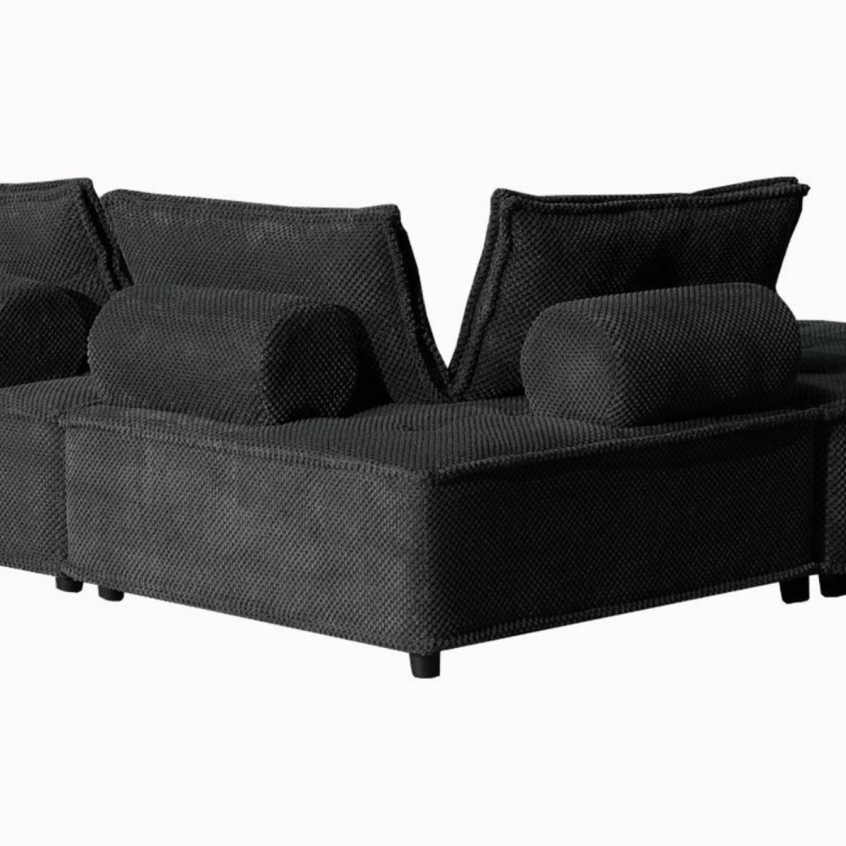 CONCEPT USINE Canapé d'angle 4 places gris foncé STAVA