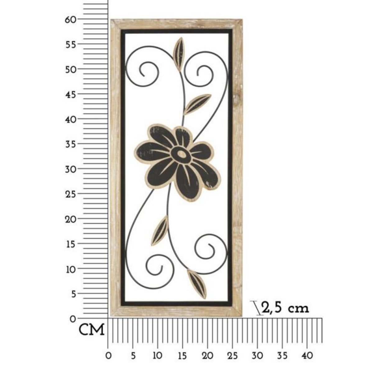 Paris Prix Décoration Murale Encadrée  Koman  60cm Naturel & Noir