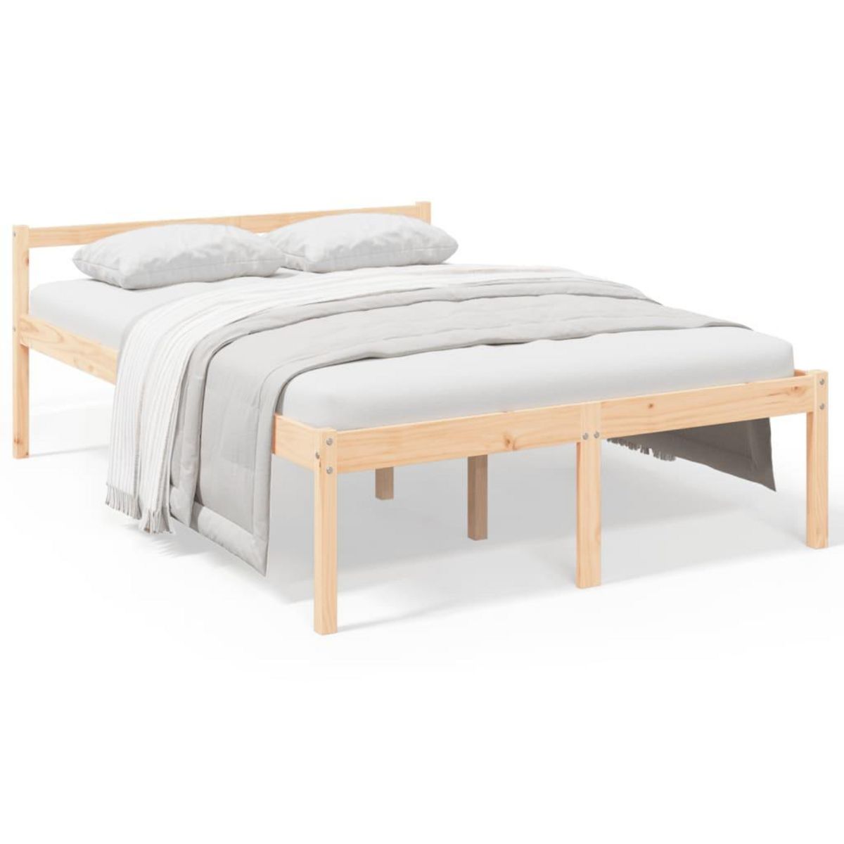 VIDAXL Lit pour personne agee sans matelas 140x190 cm bois pin massif
