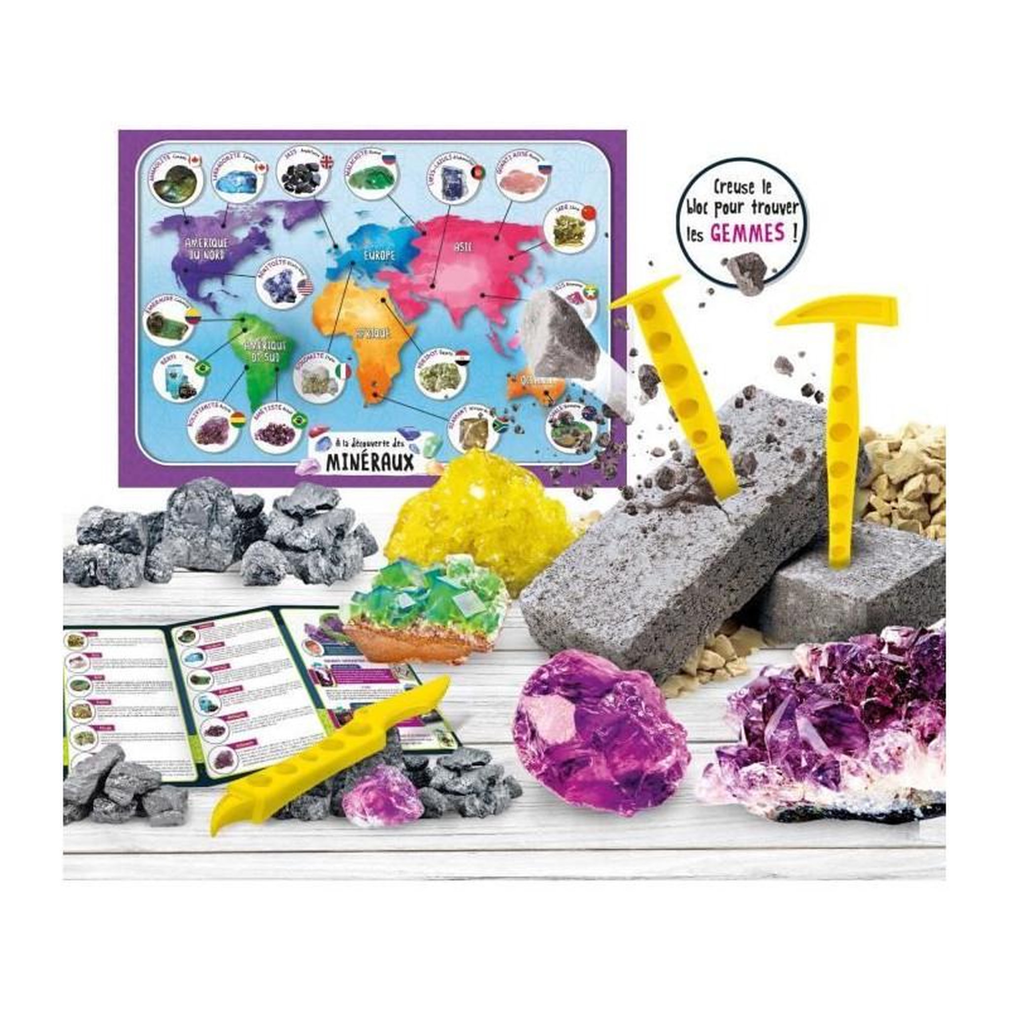 Voir la diapositive 2 : LISCIANI GIOCHI Découverte des minéraux - Kit Scientifique - I'M A GENIUS POCKET - Bloc a creuser