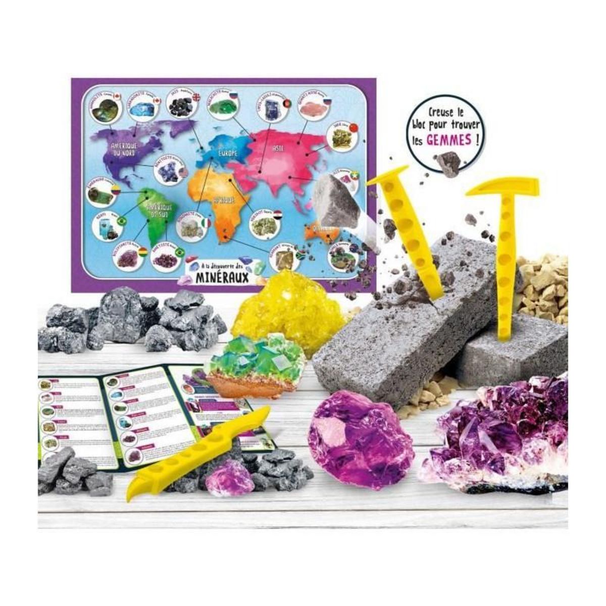 LISCIANI GIOCHI Découverte des minéraux - Kit Scientifique - I'M A GENIUS POCKET - Bloc a creuser