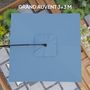 Voir la diapositive 4 : OUTSUNNY Parasol déporté carré 3 x 3 m réglable piètement croix manivelle tissu haute densité 180g/m² UPF50+ bleu