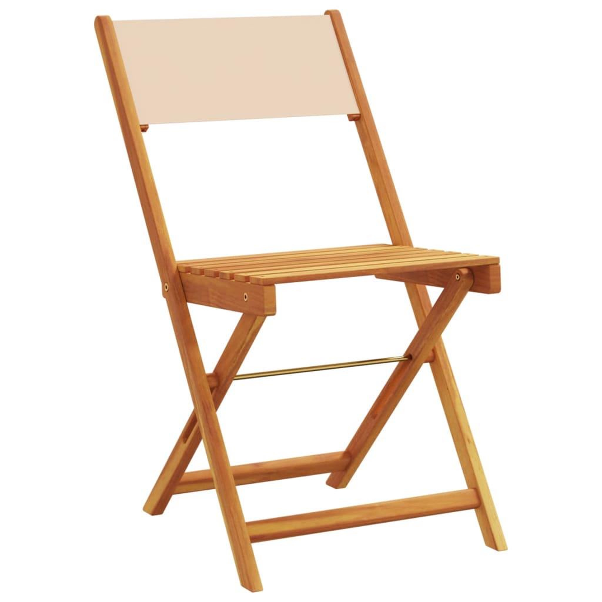 Voir la diapositive 3 : VIDAXL Chaises de jardin pliantes lot de 8 beige tissu et bois massif