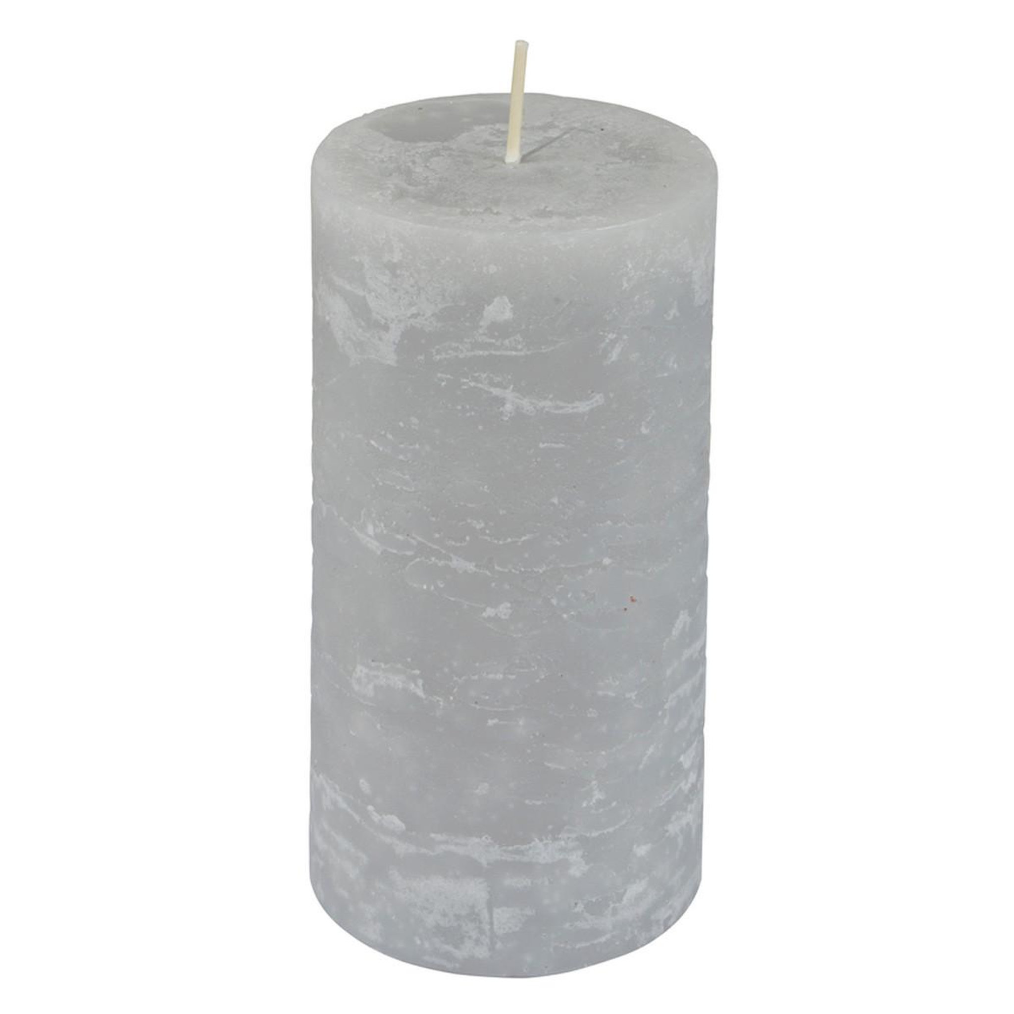 Voir la diapositive 1 : HOMEA Bougie Pilier Déco  Rustique  10cm Gris