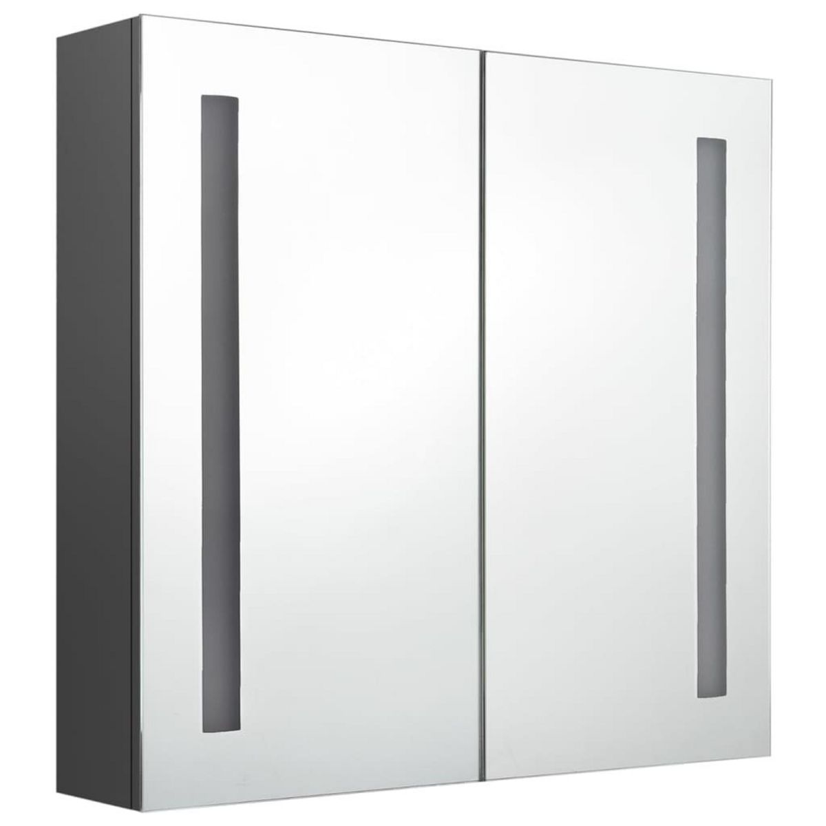 VIDAXL Armoire de salle de bain a miroir LED Gris 62x14x60 cm