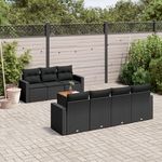 VIDAXL Salon de jardin 8 pcs avec coussins noir resine tressee