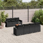Voir la diapositive 1 : VIDAXL Salon de jardin 8 pcs avec coussins noir resine tressee