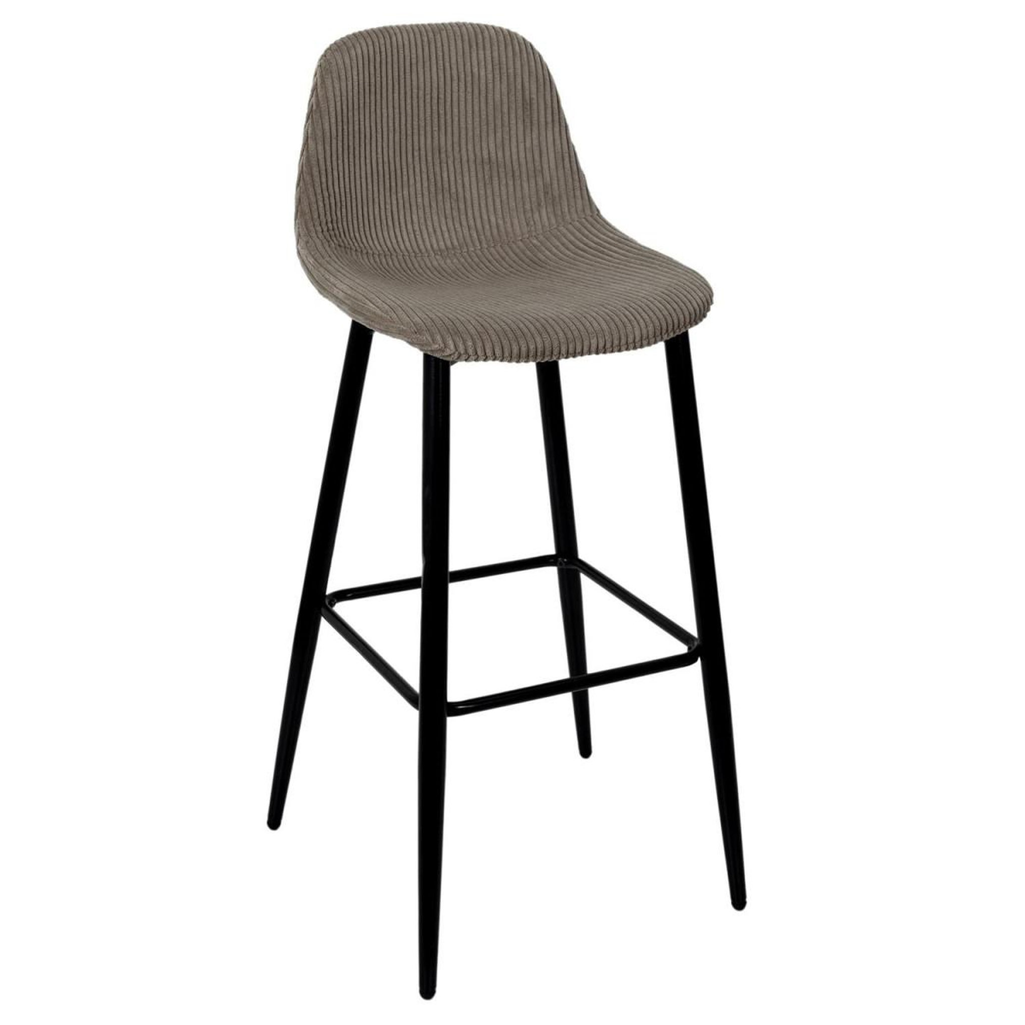 Voir la diapositive 2 : The Home Deco Factory Lot de 2 chaises de bar côtelé  scott  100cm taupe