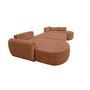 Voir la diapositive 2 : BEST MOBILIER Mahina - canapé panoramique en u 7 places - convertible avec coffre - en tissu bouclette