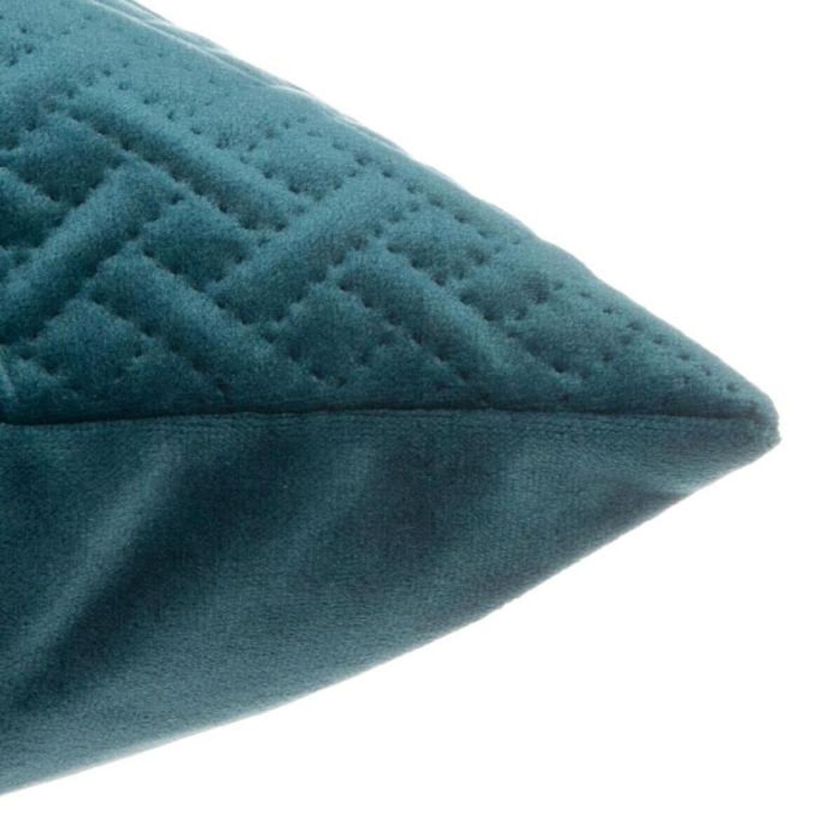 ATMOSPHERA Coussin design en velours Dolce - L. 40 x l. 40 cm - Bleu canard