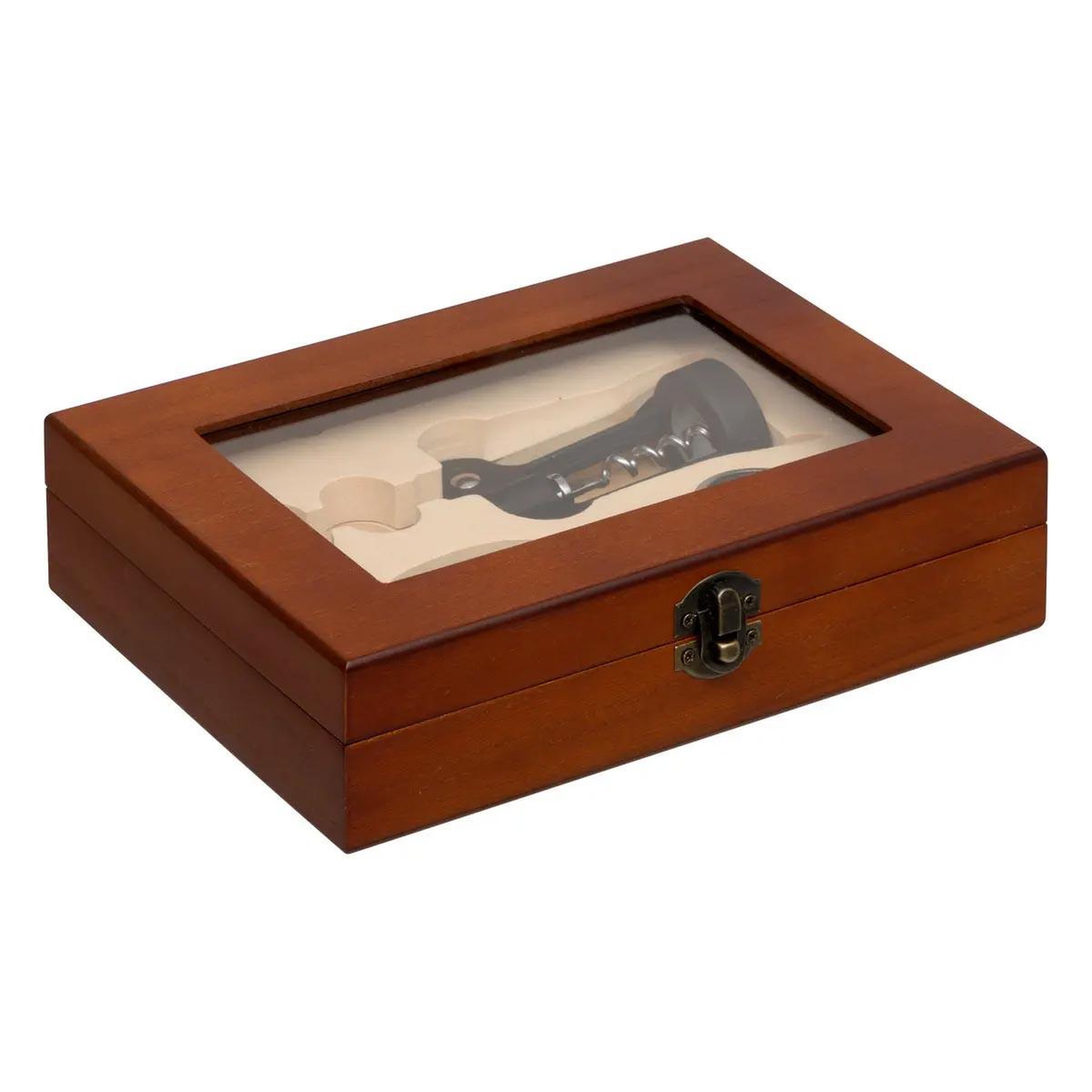 SECRET DE GOURMET Coffret sommelier 3 pièces  cave  22cm marron