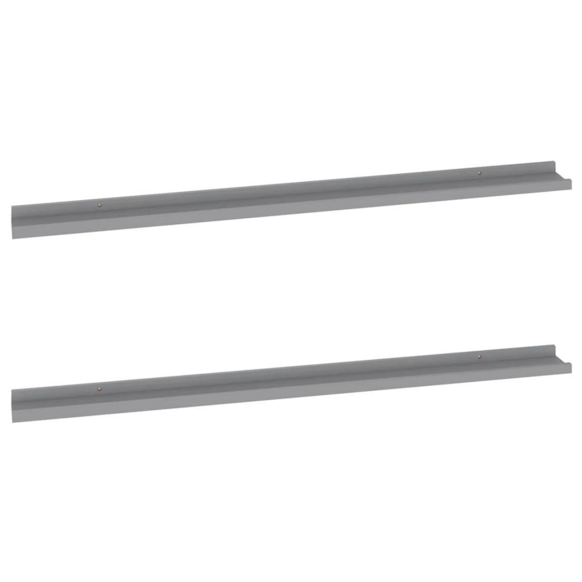VIDAXL Etageres murales 2 pcs Gris 115x9x3 cm