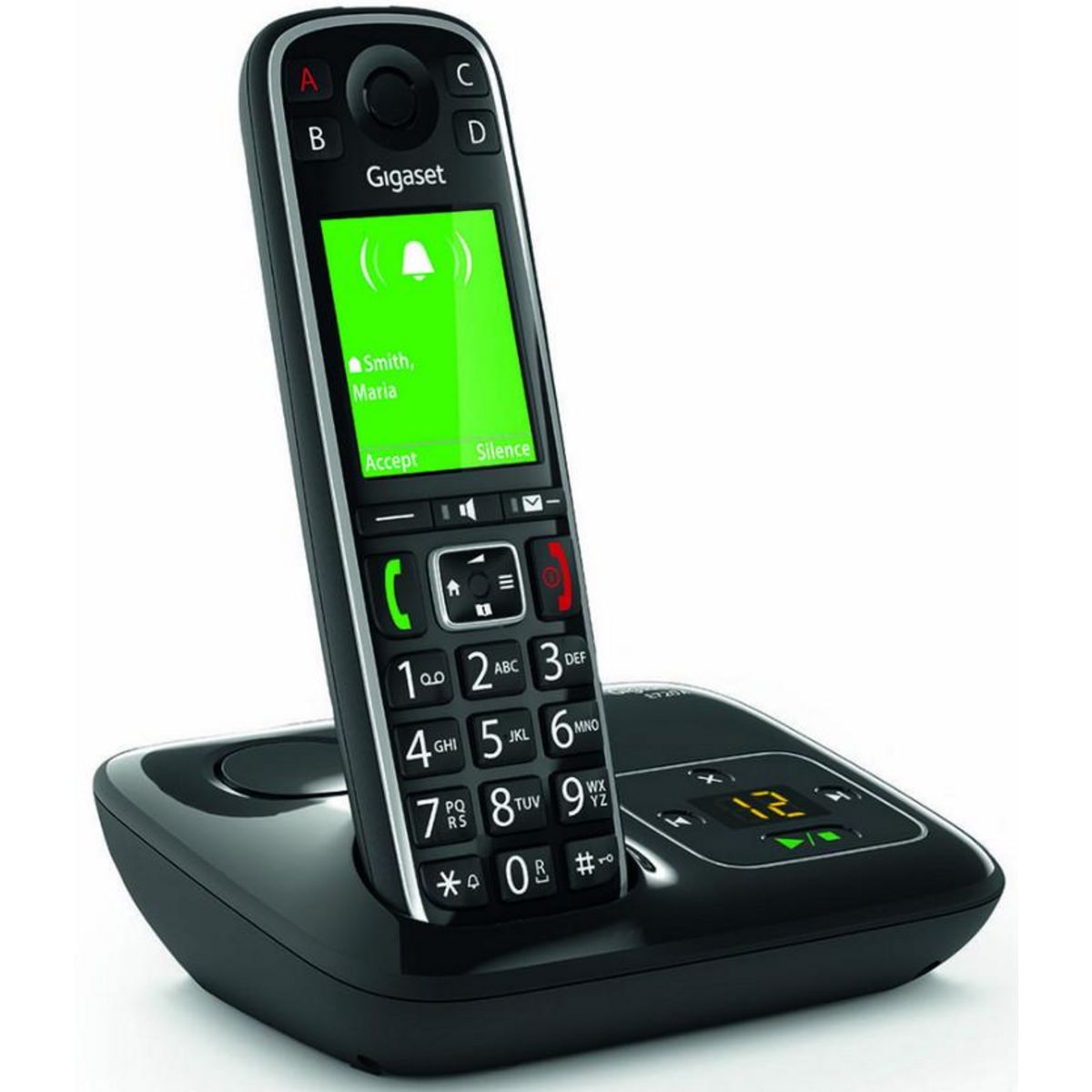 GIGASET Téléphone sans fil dect noir avec répondeur - gigae720anoir