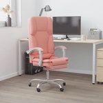 VIDAXL Fauteuil de massage inclinable de bureau Rose Similicuir