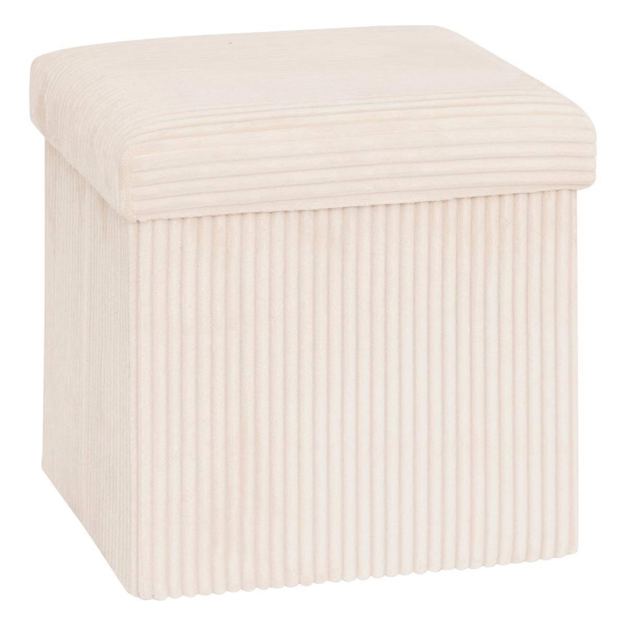 ATMOSPHERA Pouf pliant coffre  arum  38cm ivoire