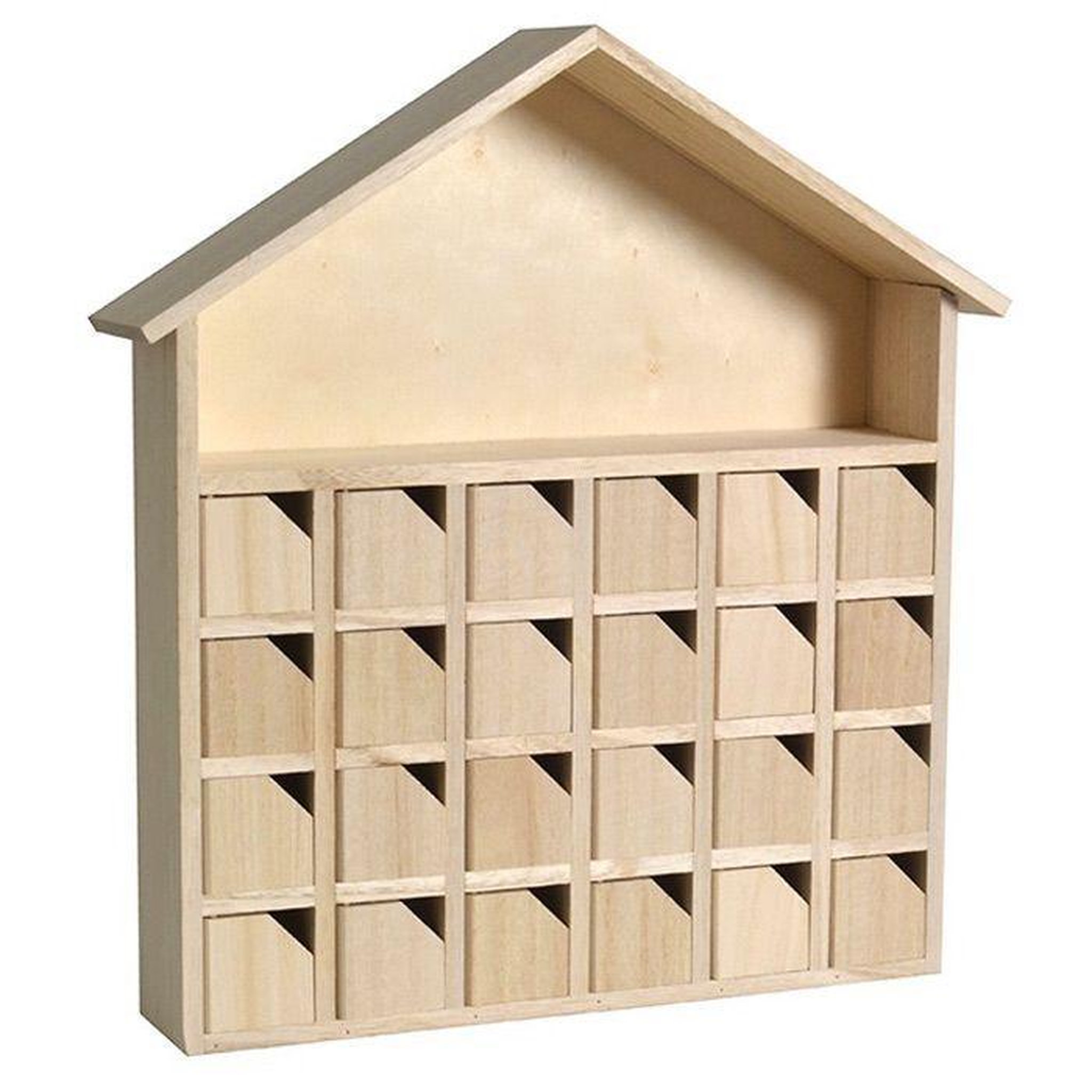Voir la diapositive 3 : Artemio Calendrier de l'avent en bois maison 31,5 x 7 x 34 cm