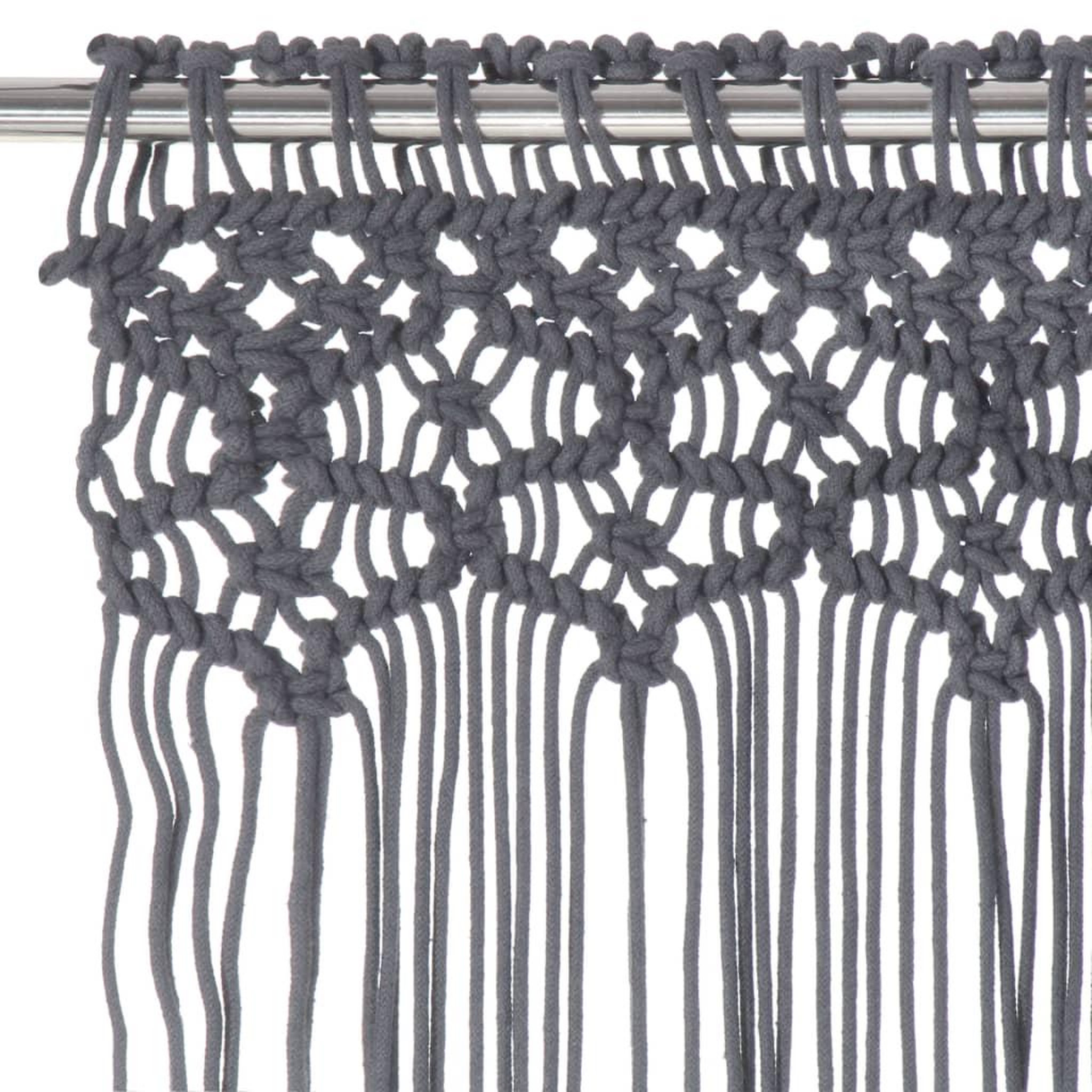 Voir la diapositive 3 : VIDAXL Rideau en macrame Anthracite 140x240 cm Coton