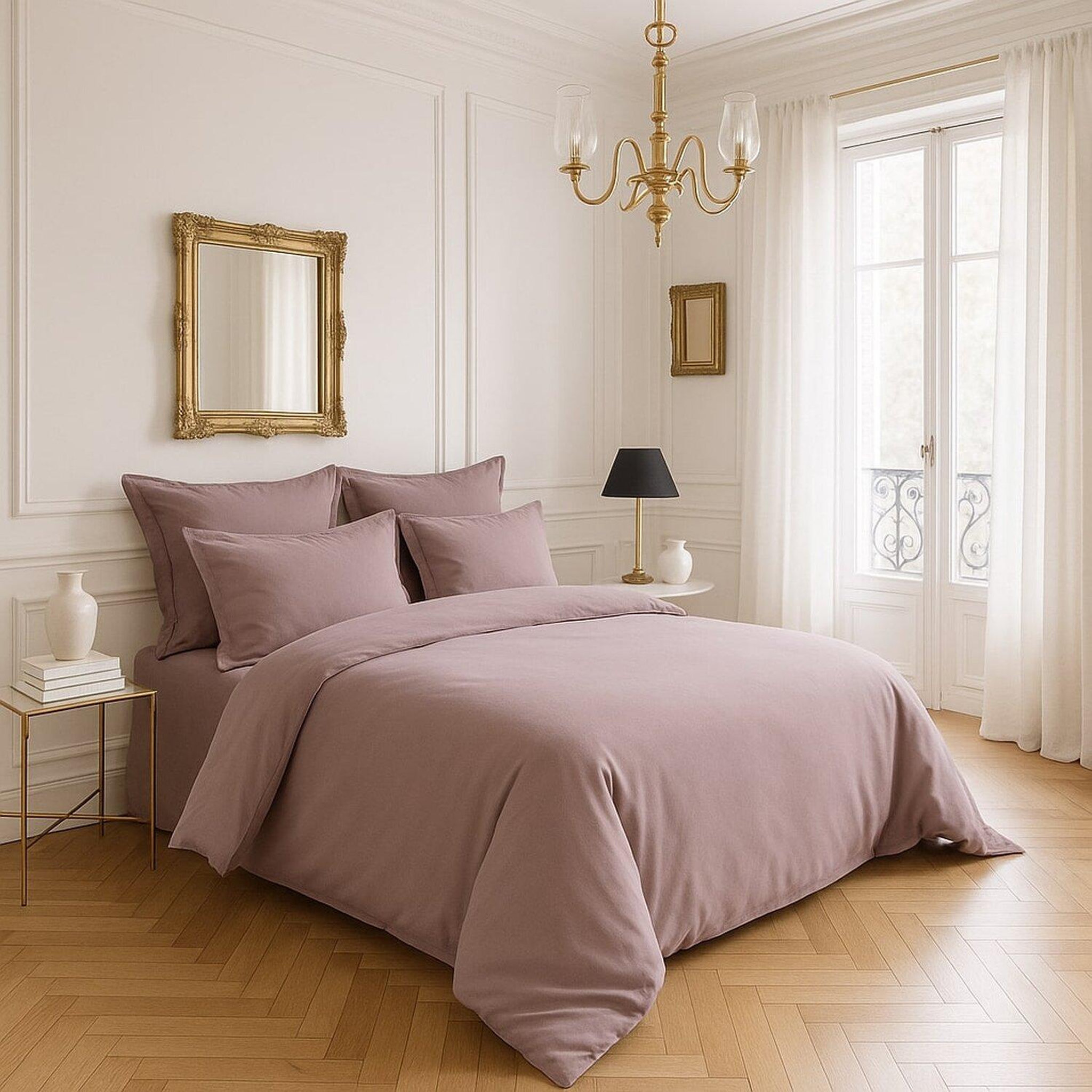 Voir la diapositive 2 : BATON ROUGE Housse de couette 100% satin de coton 105 fils uni