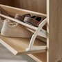 Voir la diapositive 5 : SWEEEK Meuble à chaussures scandinave décor bois clair 3 portes abattantes capacité 18 paires de chaussures