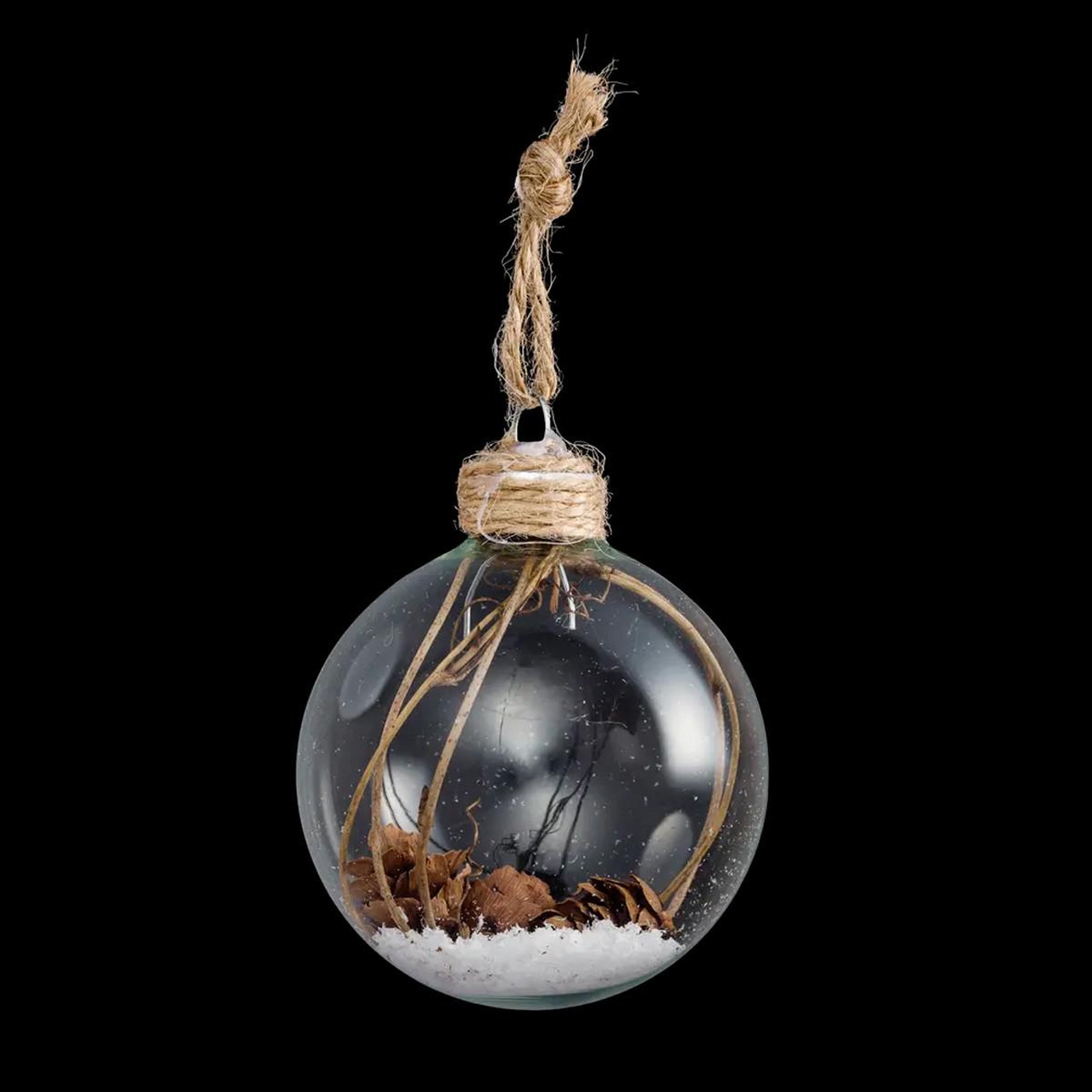 Voir la diapositive 1 : FEERIC LIGHT & CHRISTMAS Boule de noël en verre  glacé  6cm transparent