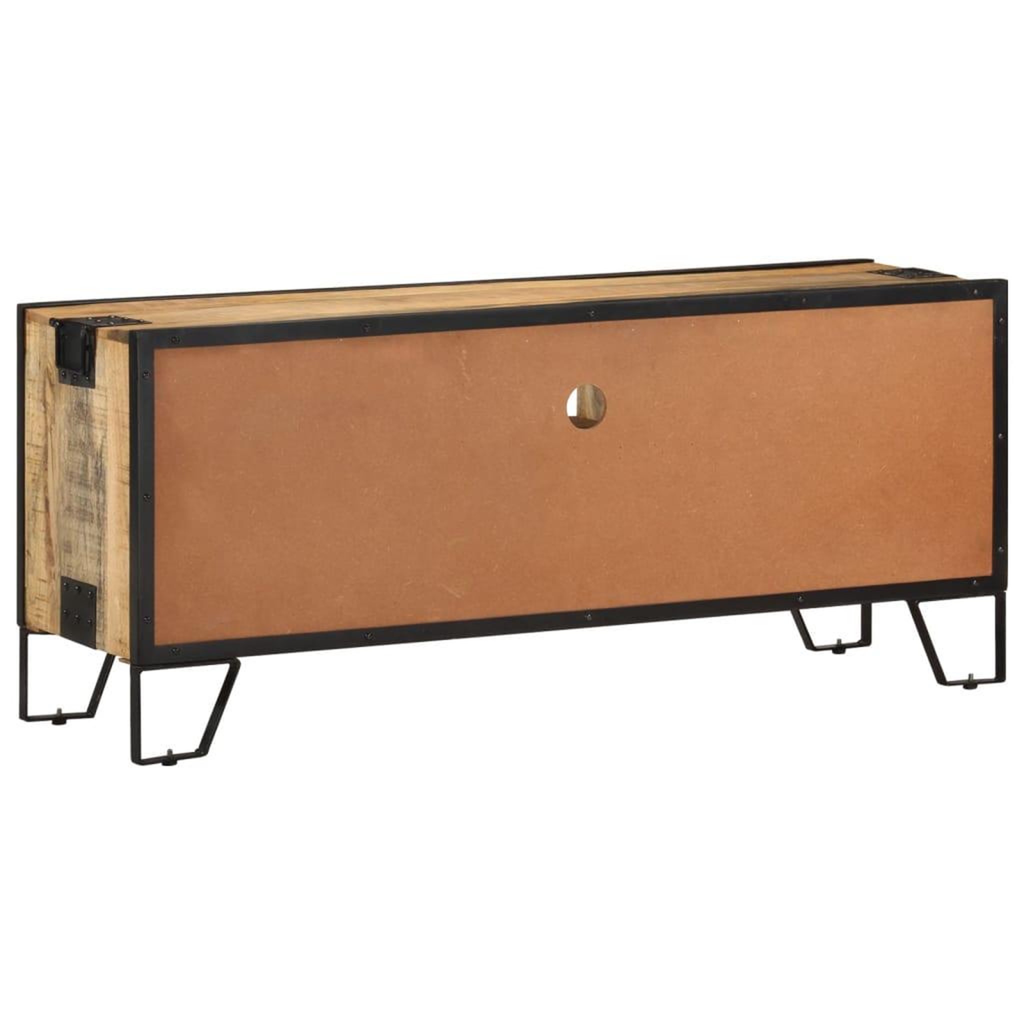 Voir la diapositive 3 : VIDAXL Meuble tv 110x31x46 cm bois de manguier brut