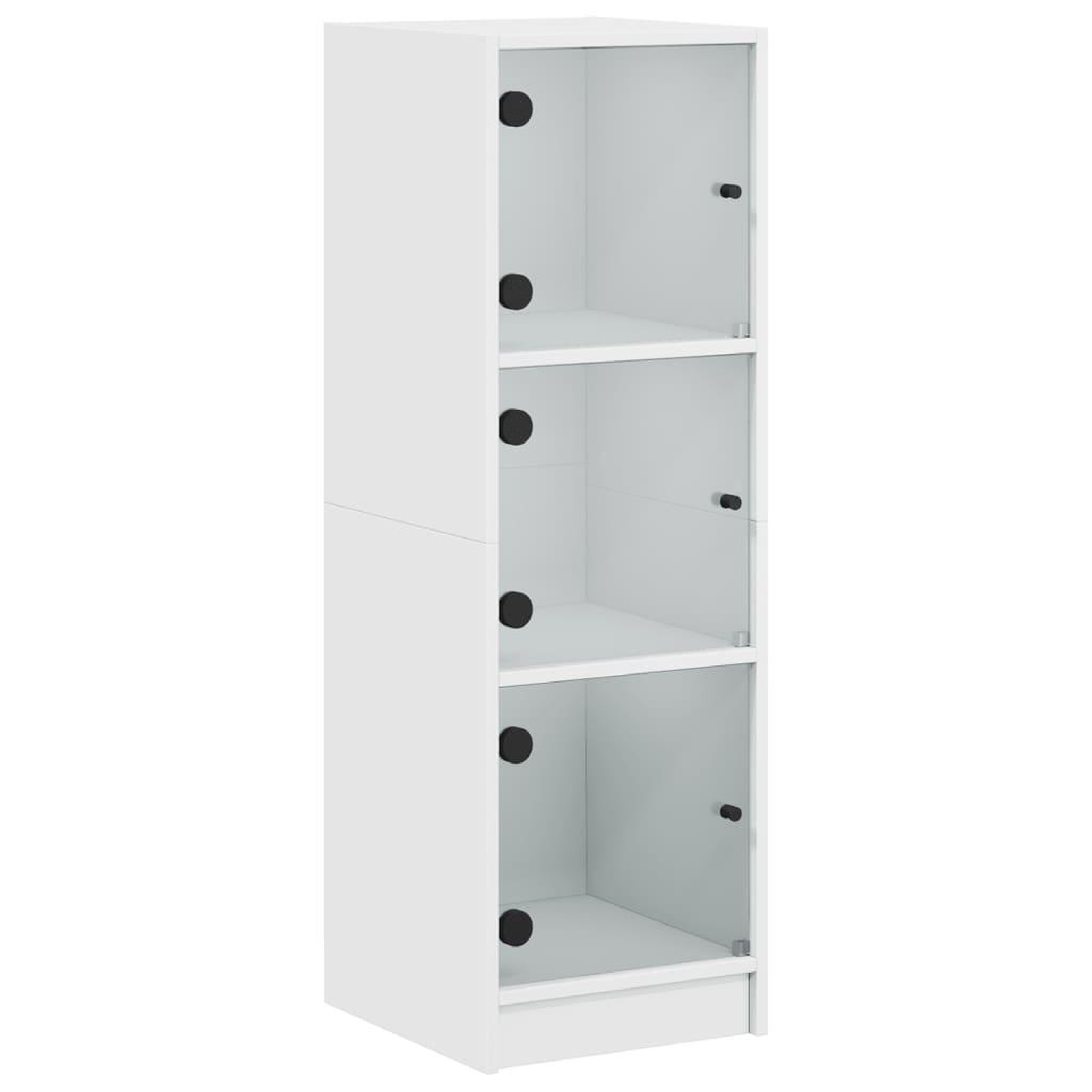 Voir la diapositive 2 : VIDAXL Buffet avec portes en verre blanc 35x37x109 cm