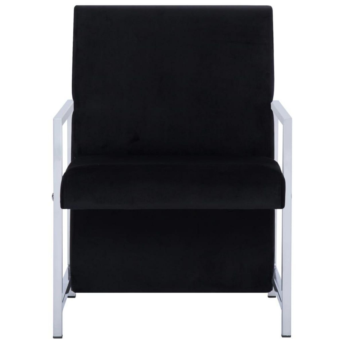 VIDAXL Fauteuil avec pieds chromes Noir Velours