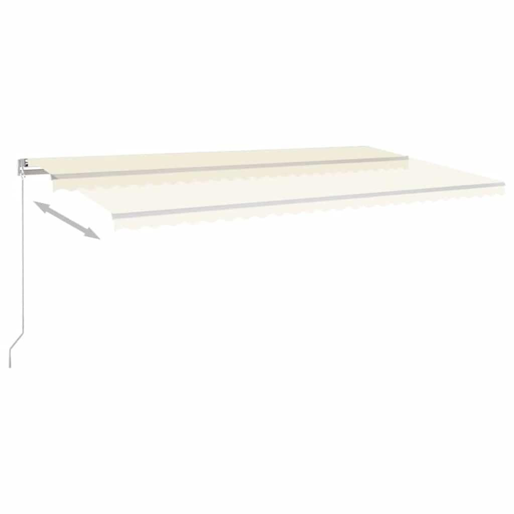 Voir la diapositive 4 : VIDAXL Auvent manuel retractable avec LED 600x300 cm Creme