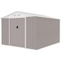 Voir la diapositive 5 : MARKET24 URANUS Abri de jardin en métal 8,84 m² - 277 x 319 x 202 cm - Kit d'ancrage inclus, 2 portes coulissantes - Taupe