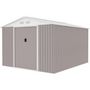 Voir la diapositive 5 : MARKET24 URANUS Abri de jardin en métal 8,84 m² - 277 x 319 x 202 cm - Kit d'ancrage inclus, 2 portes coulissantes - Taupe