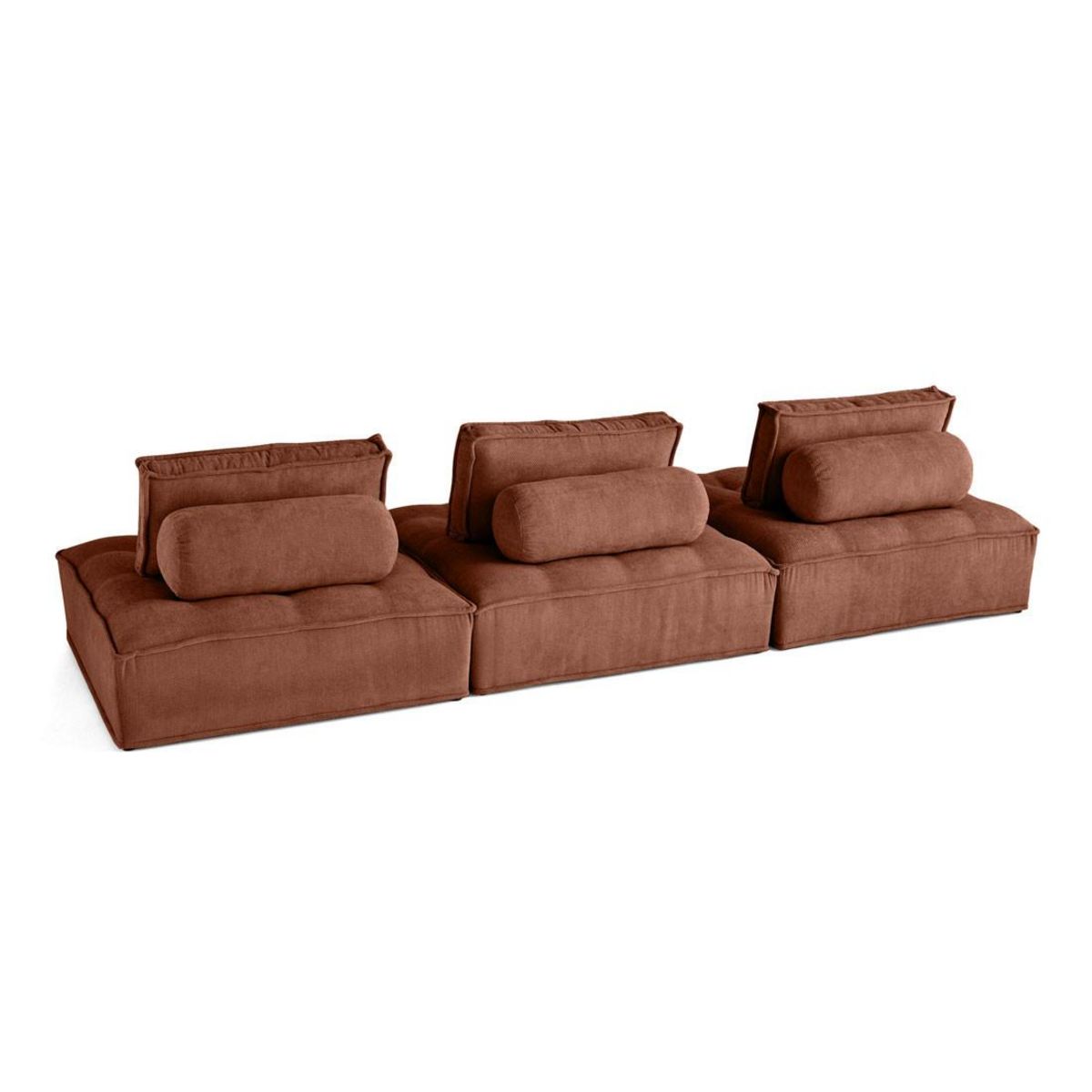 LISA DESIGN Marisol - canapé modulable droit 3 places - velours texturé