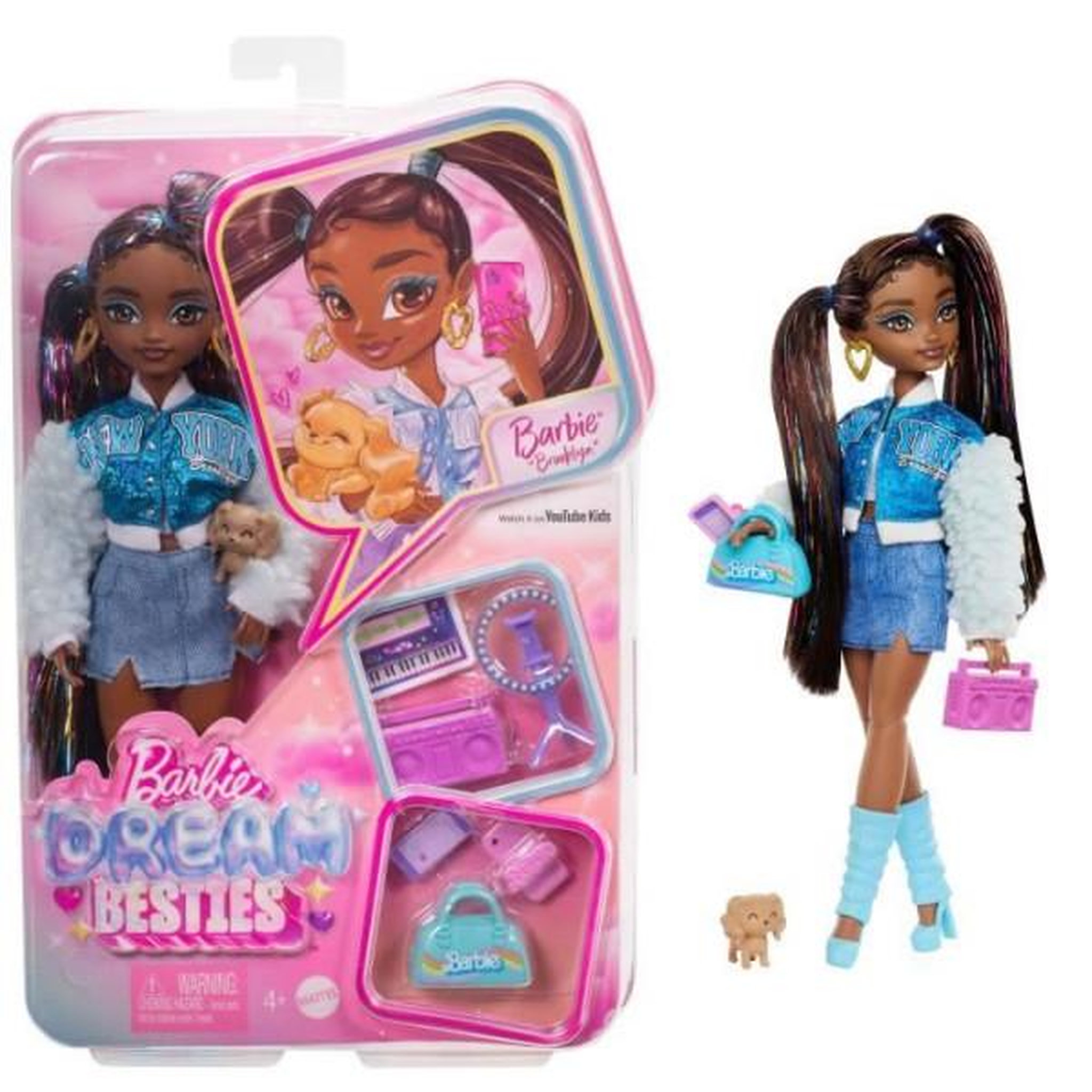 BARBIE BARBIE équipe de Reve << Brooklyn >>-Poupée et 8 accessoires - Barbie - HYC22