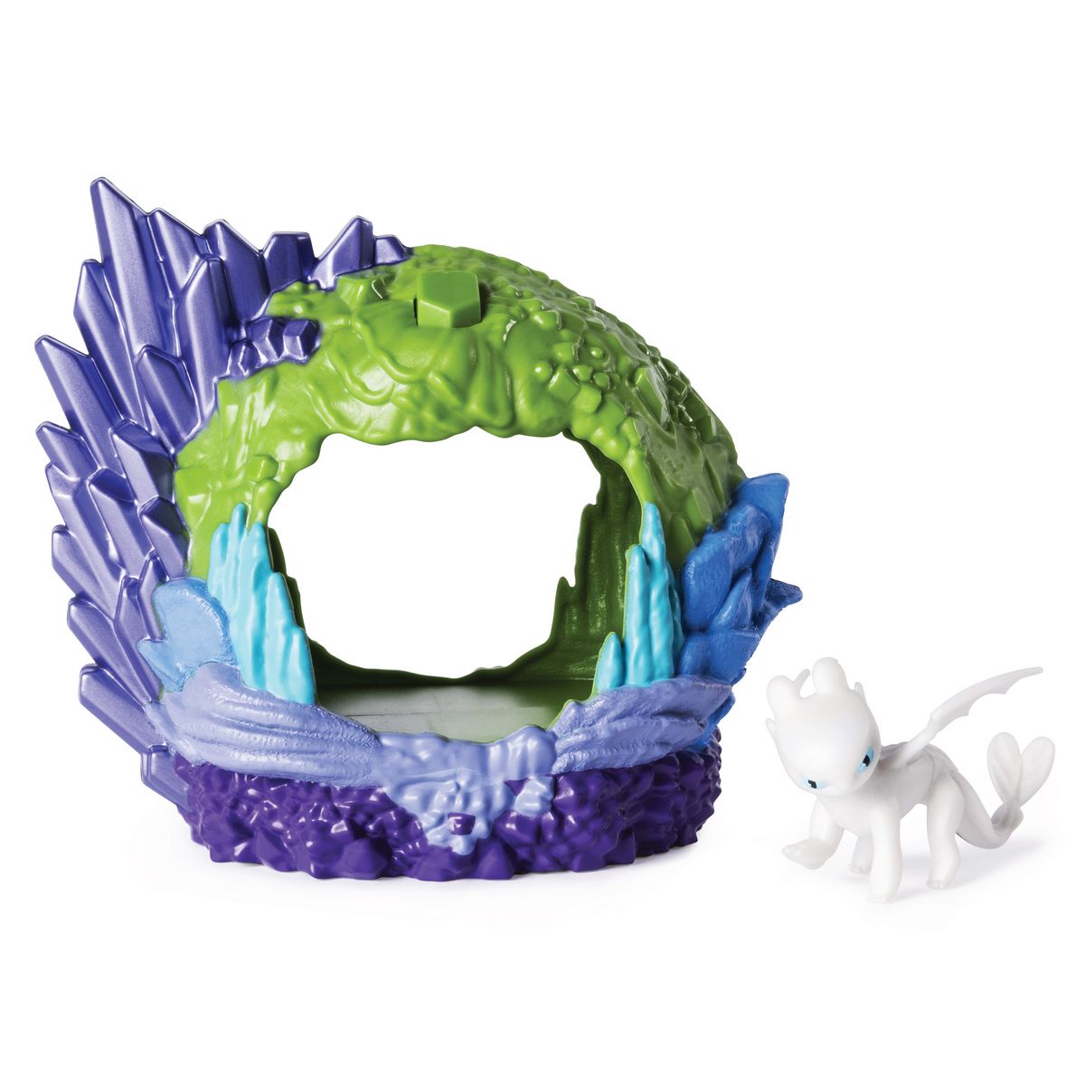 SPIN MASTER Coffret tanière + figurine dragon mystère bioluminescente 5 cm - Dragons 3 Le monde caché