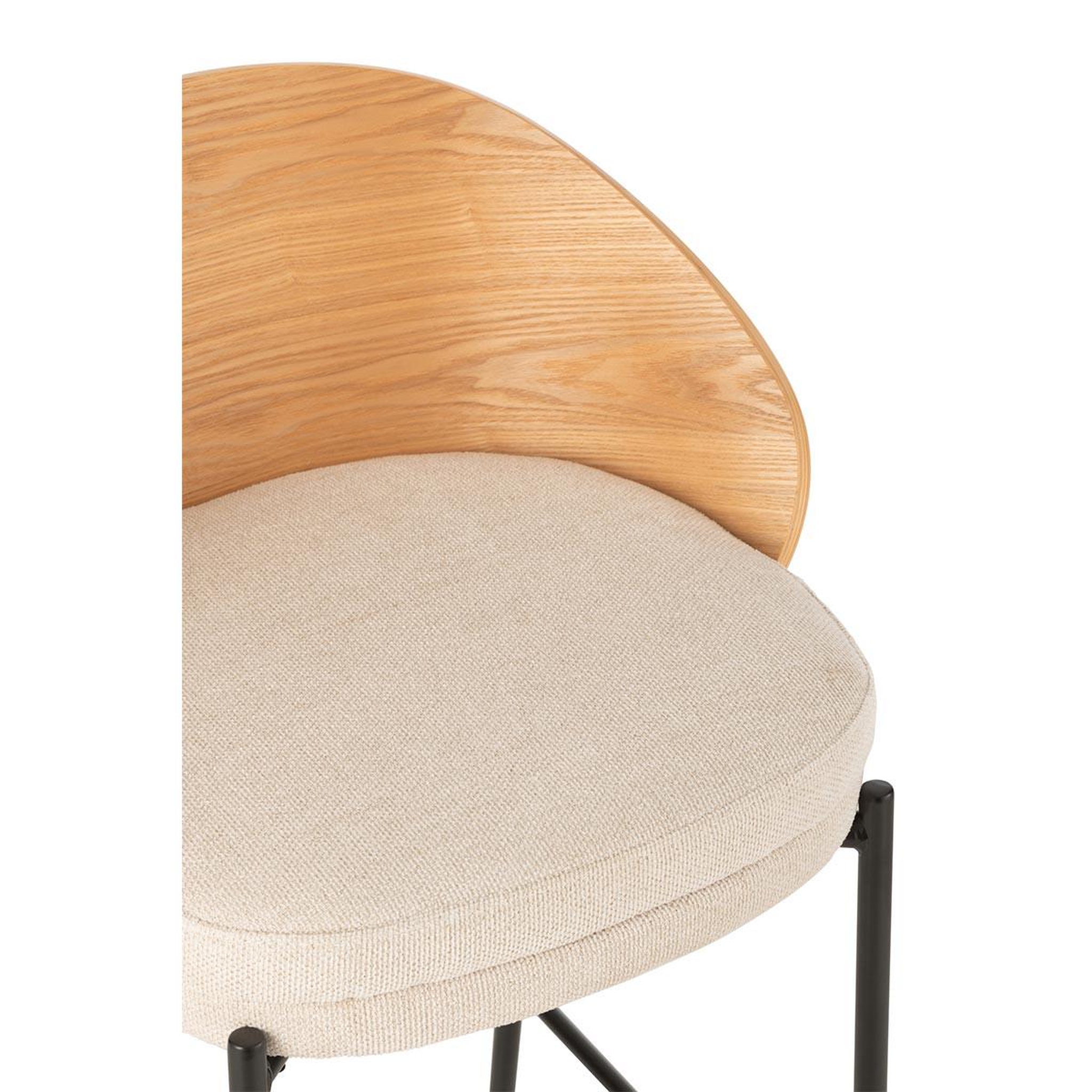 Voir la diapositive 5 : J-LINE Chaise de bar design  lone  97cm naturel & beige