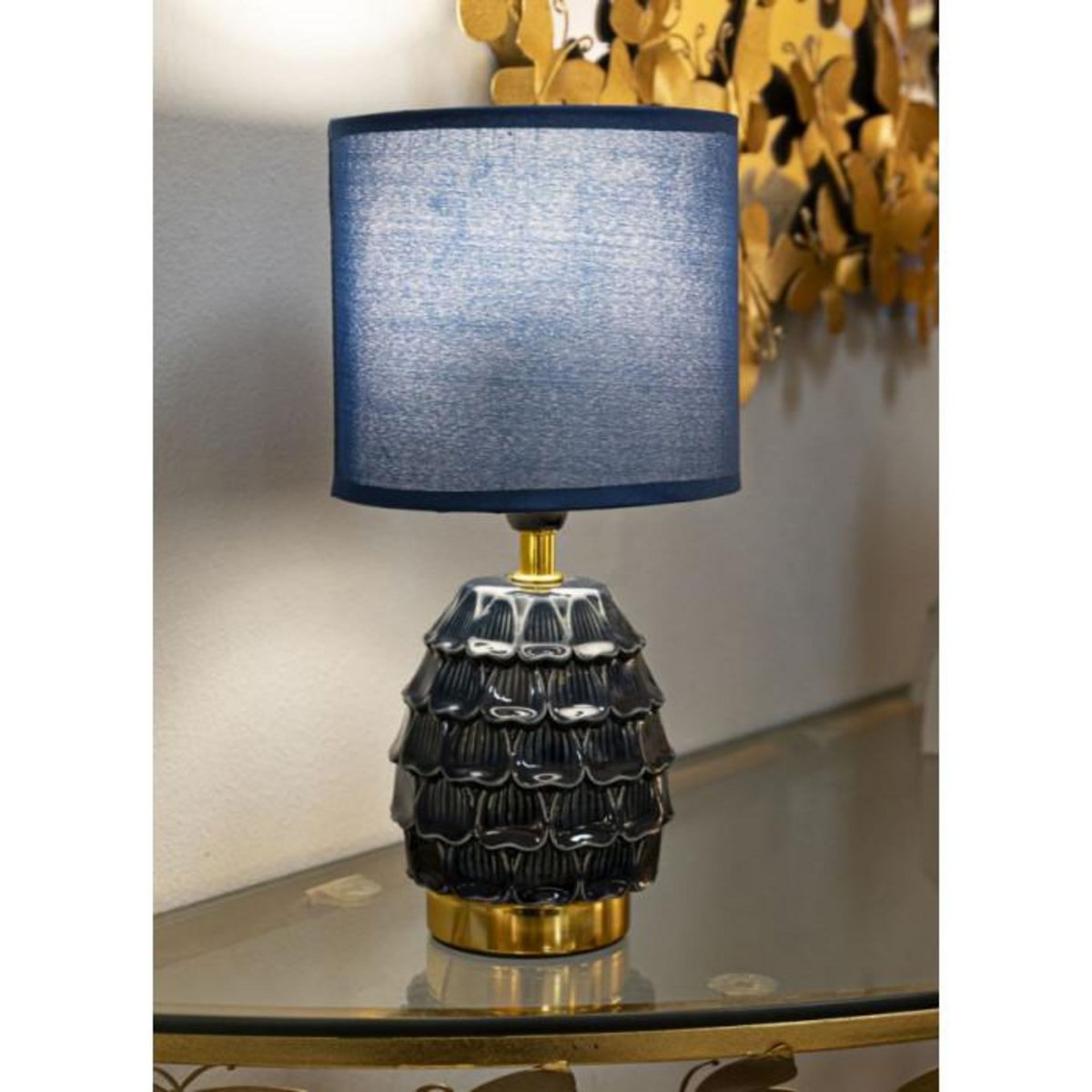 Paris Prix Lampe à Poser en Céramique  Pigny  30cm Bleu
