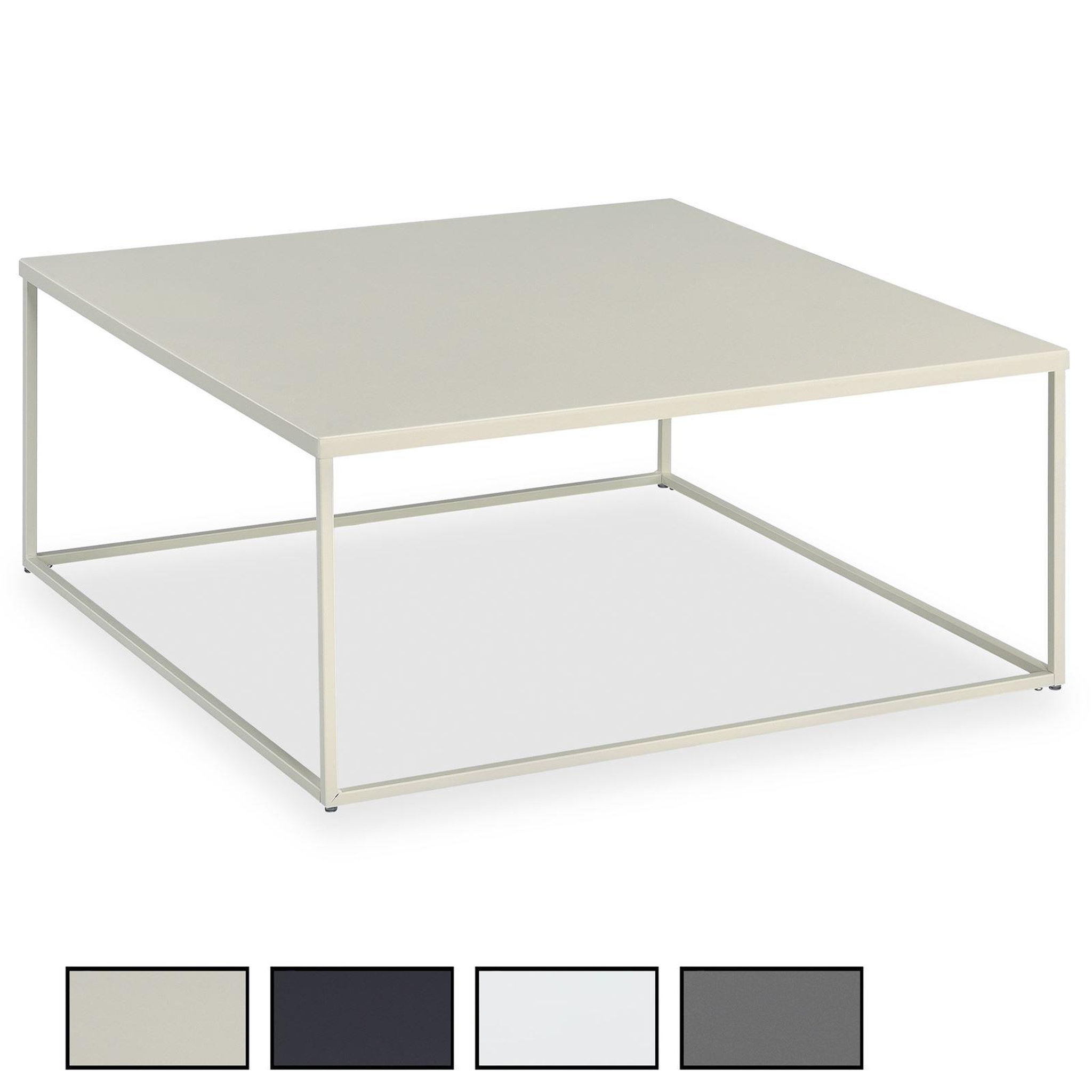 IDIMEX Table basse carrée hilar, cadre et plateau en métal laqué. Coloris disponibles : Beige