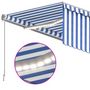 Voir la diapositive 5 : VIDAXL Auvent manuel retractable et store et LED 3x2,5 m Bleu et blanc