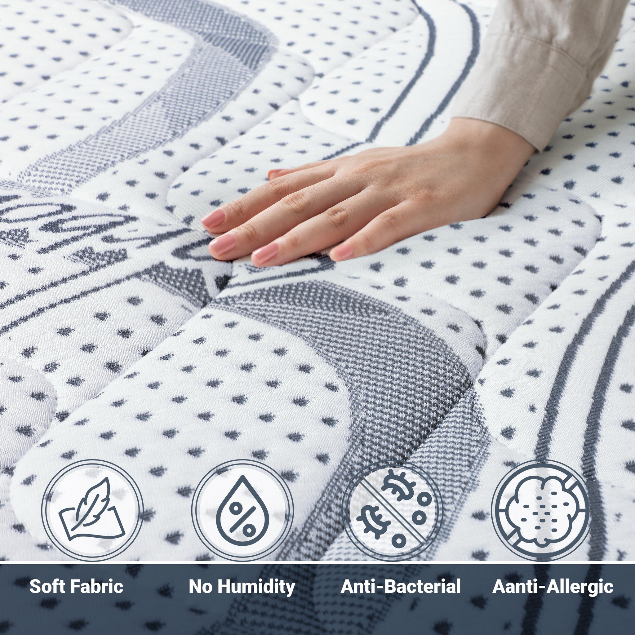 Voir la diapositive 2 : THE WHITE STONE Matelas à mémoire de Forme 70 x 140 | Hauteur 22 cm | Propriétés orthopédiques Auto-modelantes | Produit en Italie