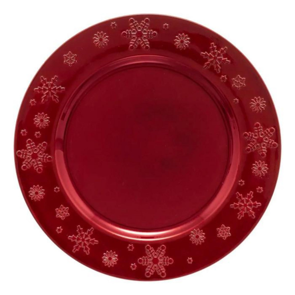 ATMOSPHERA Assiette de Présentation  Flocon  33cm Rouge