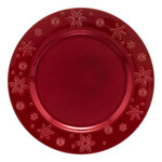 ATMOSPHERA Assiette de Présentation  Flocon  33cm Rouge