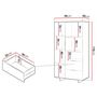 Voir la diapositive 4 : BEST MOBILIER Canterbury - vitrine - beige - 170 cm