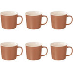 SECRET DE GOURMET Lot de 6 Mugs en Porcelaine  Nature  38cl Terracotta