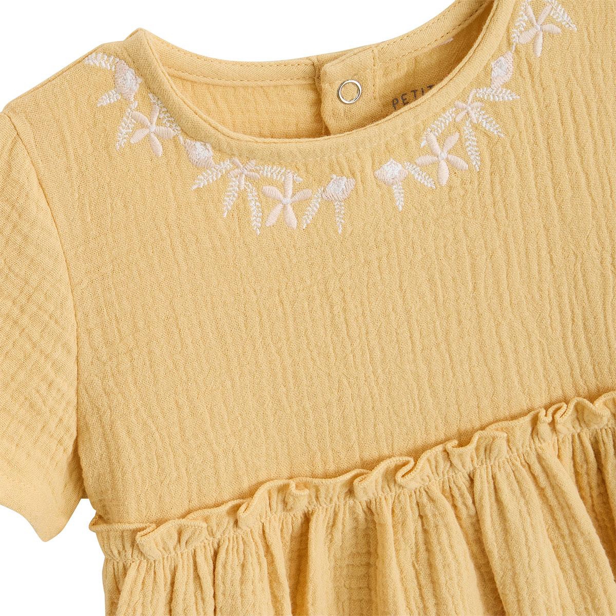 Voir la diapositive 3 : Petit Béguin Robe enfant en gaze de coton camila