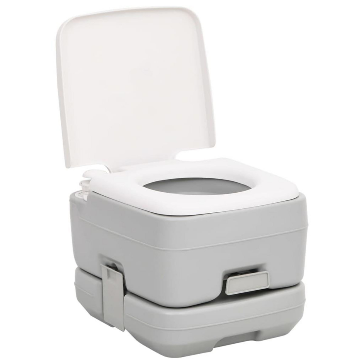VIDAXL Toilette de camping portable gris et blanc 10+10 L PEHD