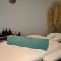 Voir la diapositive 6 : VIVEZEN Drap housse de protection en éponge pour coussin demi-rond 66 cm x 22 cm x 12 cm de table de massage - Bleu Pastel