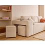 Voir la diapositive 4 : BEST MOBILIER Topaze - canapé d'angle réversible 4 places - convertible avec coffre, tablette et poufs - en velours côtelé