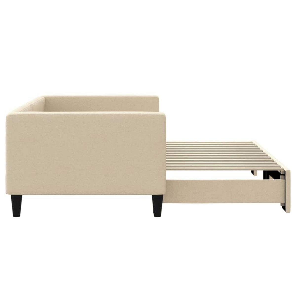 VIDAXL Lit de jour avec gigogne sans matelas creme 90x200 cm