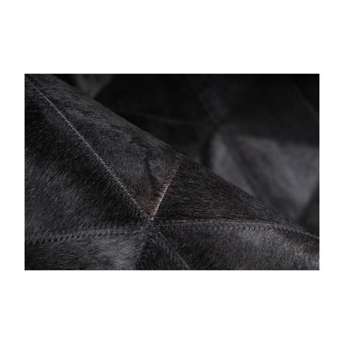 Paris Prix Tapis Fait Main en Cuir  Lavin VI  Noir