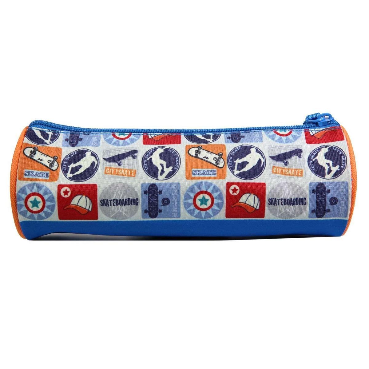 Bagtrotter BAGTROTTER Trousse scolaire ronde Phileas Bleue Skate